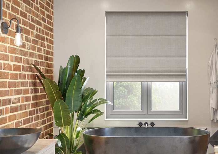 Kilkenny, Wool Grey - Motorised Roman Blind - Image 3